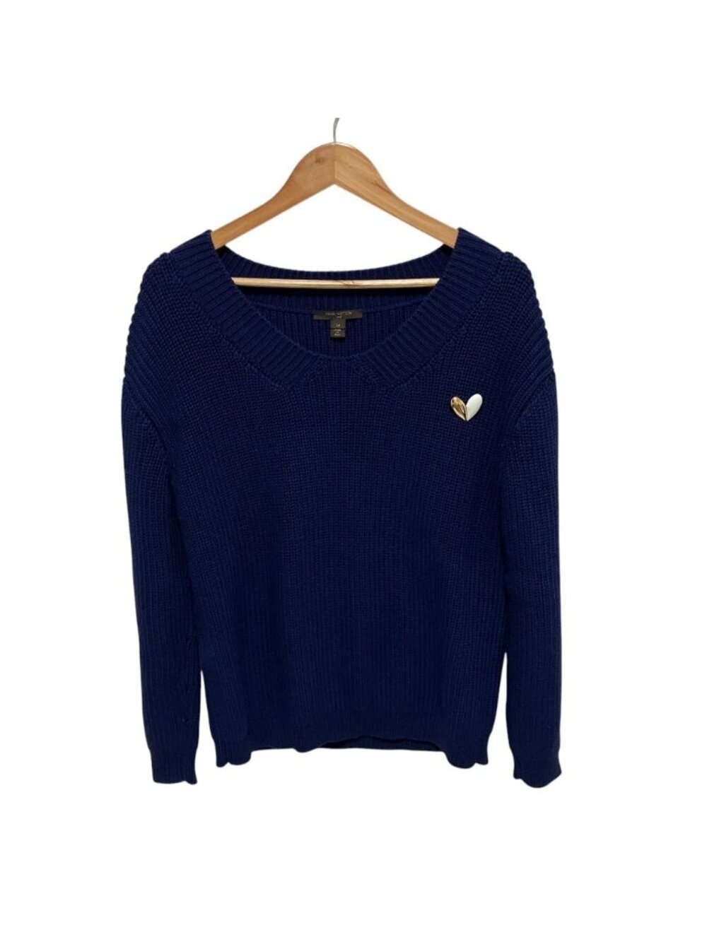 Louis Vuitton Heart with Brooch Knit Sweater Navy Autumn Winter M